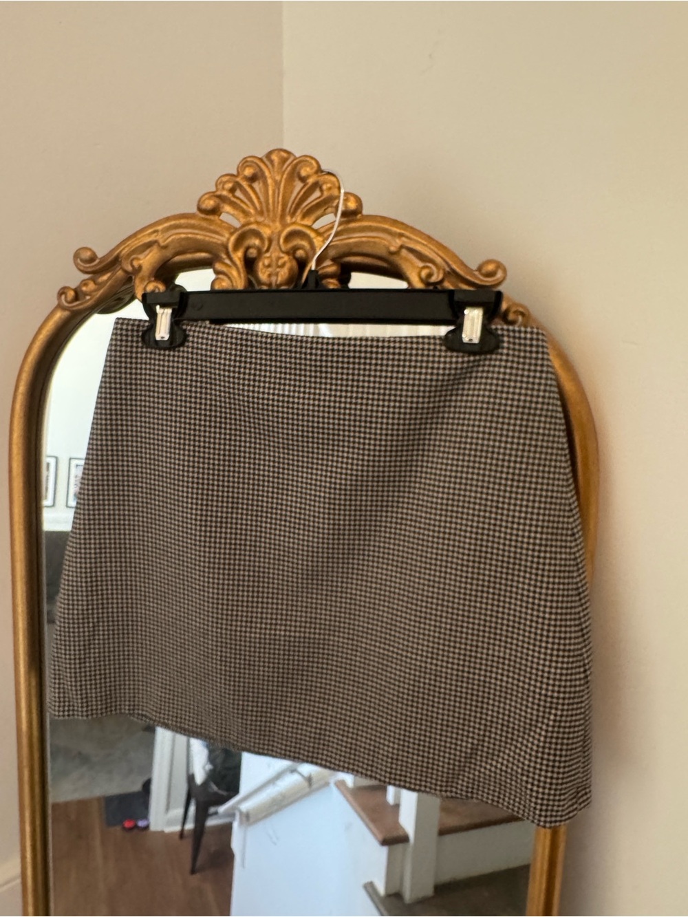 Black & White Houndstooth Mini Skirt
